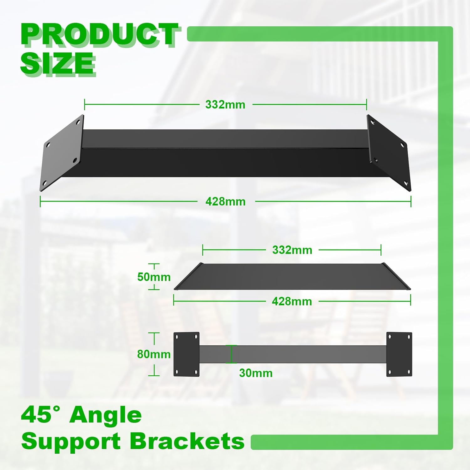 4 Pack 45 Degree Angle Support Bracket, 45 Corner Angle Brace Heavy Duty for Wood Beam Pergola Brackets