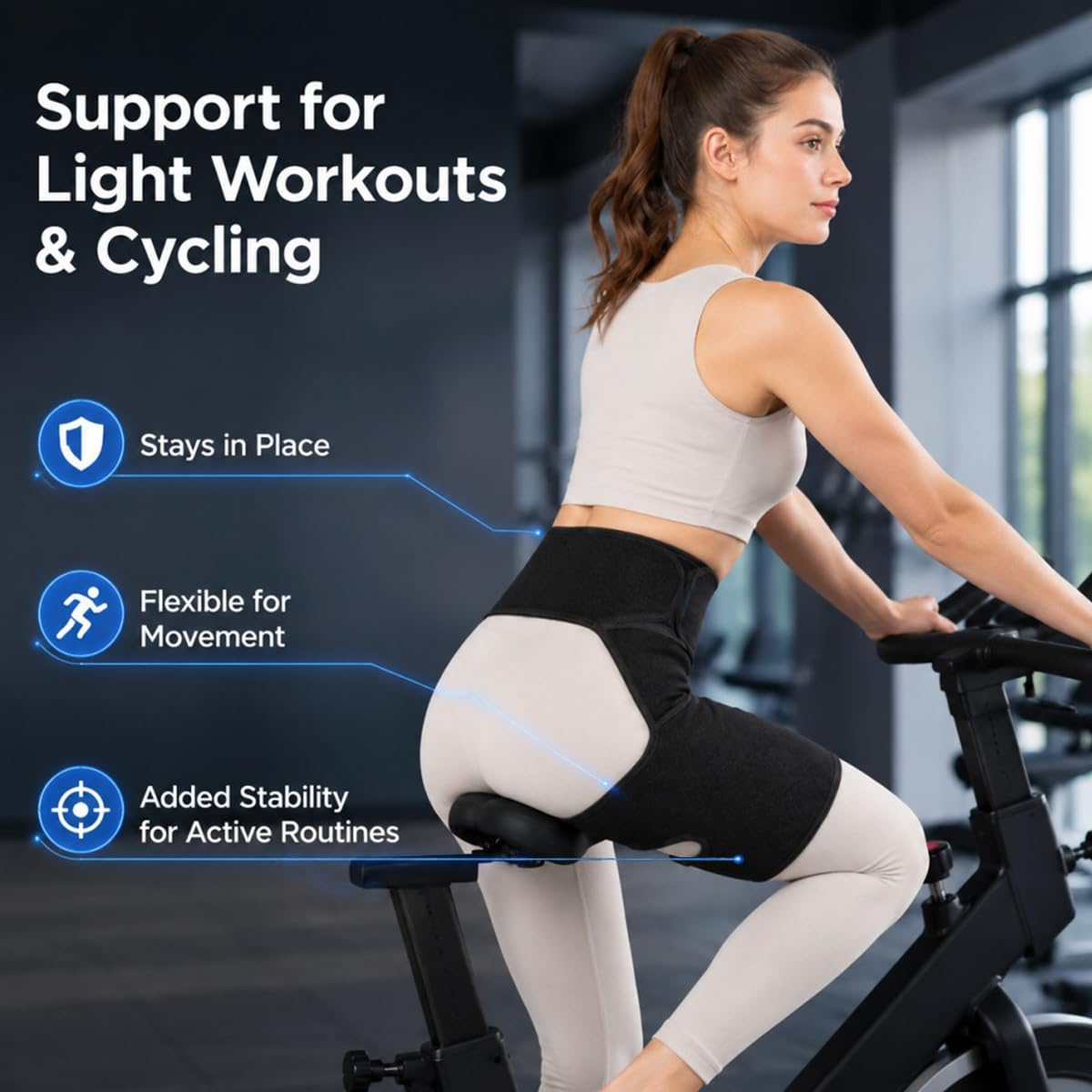 Hip Brace for Sciatica Pain Relief – Adjustable Compression Support Wrap for Hip, Groin, Thigh, and SI Joint – Breathable Stabilizer for Men & Women – Fits Left or Right Leg