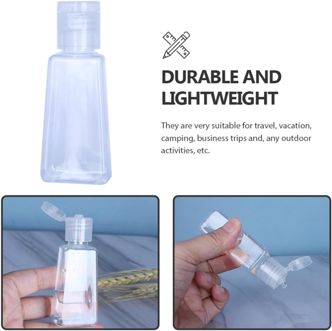 40pcs Ml PET Squeeze Travel Refill Bottle for Cream and Soap