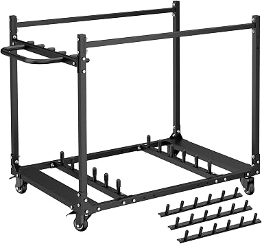 Folding Table Cart with Wheels, Heavy Duty Table Dolly for Round & Rectangular Tables, Mobile Table Cart with Handrails for Party Events, Factory, Hotel 44.4" L x 29.7" Wx 33.7" H