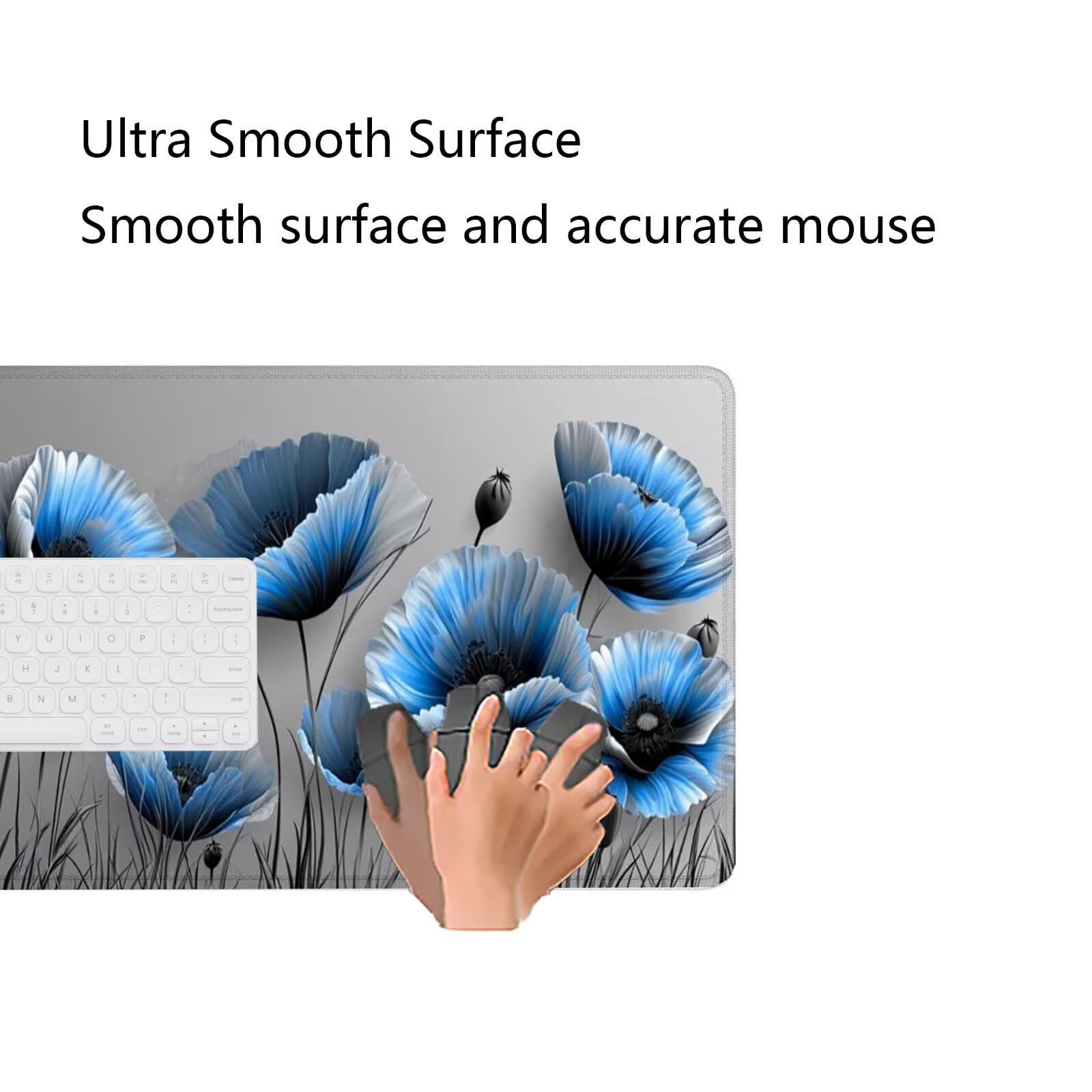 Alfombrilla Ratón Azul Alfombrilla Ratón Gaming XXL 1200x600x3mm Multifuncional Accesorios Escritorio,Antideslizante Mousepad Flor Tapete Escritorio Infantil,para Alfombrilla Pc Teclado Ratón J876