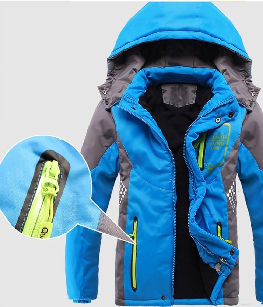 Valentina Latest Boys Thicken Fleece Hooded Jacket Warm Quilted Coat Outdoor Cool Cute Fashion for Winter Autumn Spring: Clothing, Shoes & Jewelry