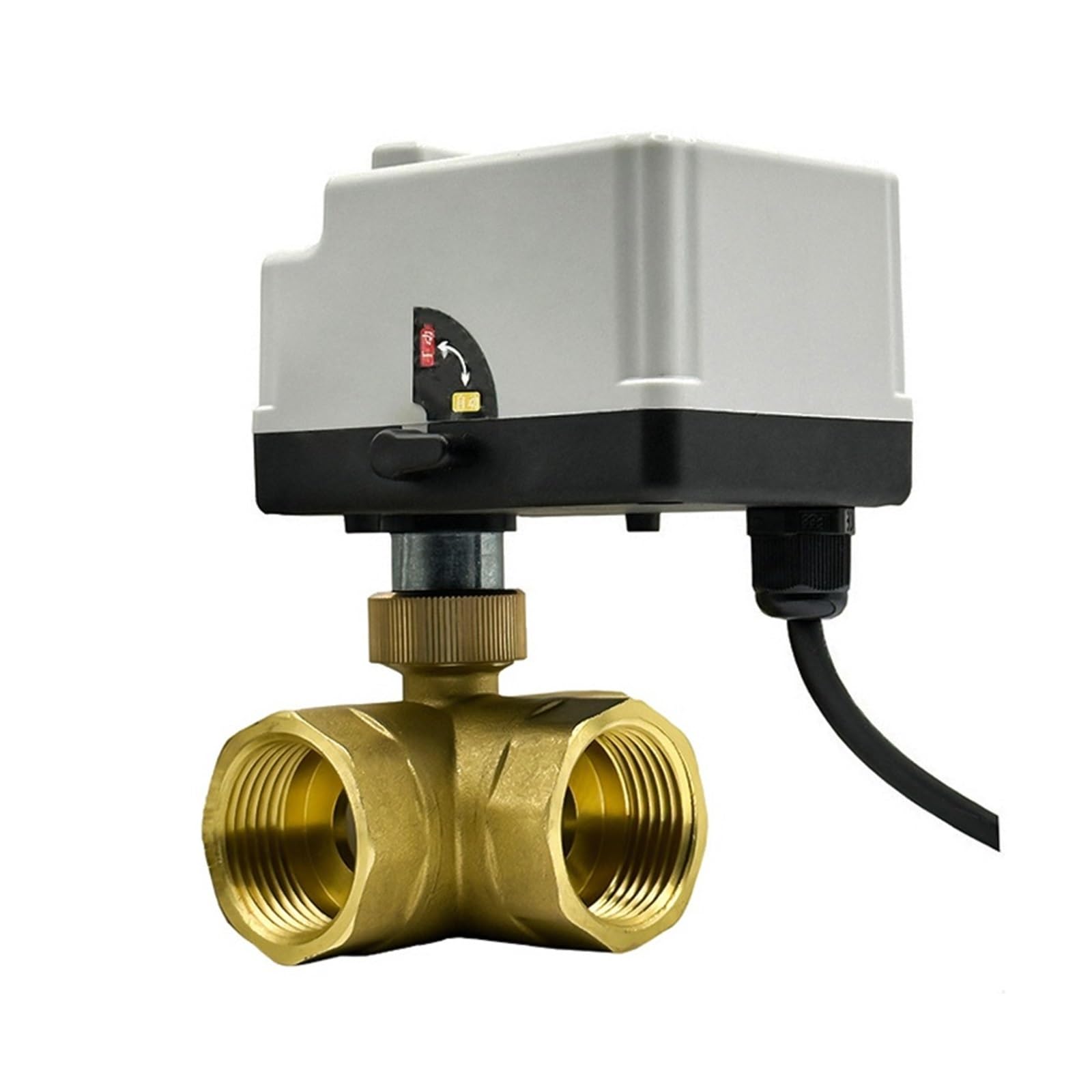 Valvola A Sfera Motorizzata In Ottone A 3 Vie Da 1/2 '' 3/4 1 Con Interruttore Manuale A Elettrica A Tre Fili E Due Controlli Conservazione Dell'Acqua(1-1/4",AC,T Type)