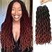 Eliza Wavy Gypsy Locs Ombre Crochet Hair 18" 8Packs/Lot Goddess Locs 100% Kanekalon Fiber Faux Locs African Roots Dreadlocs Synthetic Braiding Hair Extensions for Black Women(18",OM3T530350)