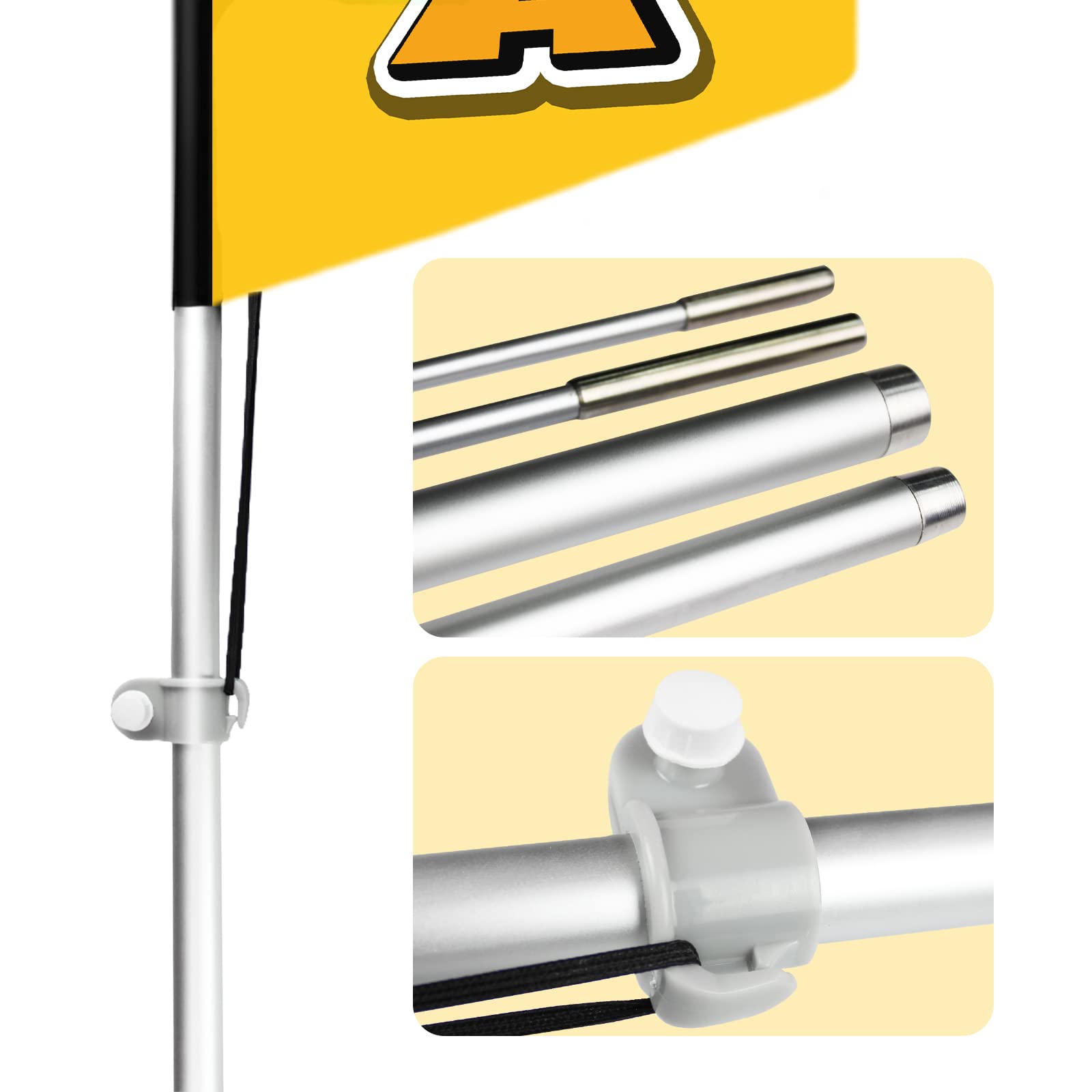 Bandiera di piume per Birria Barbacoa Ristorante, 11 FT di dimensioni giganti Birria Barbacoa Swooper Bandiera con Polo Kit Pubblicità esterna Windless Bandiera