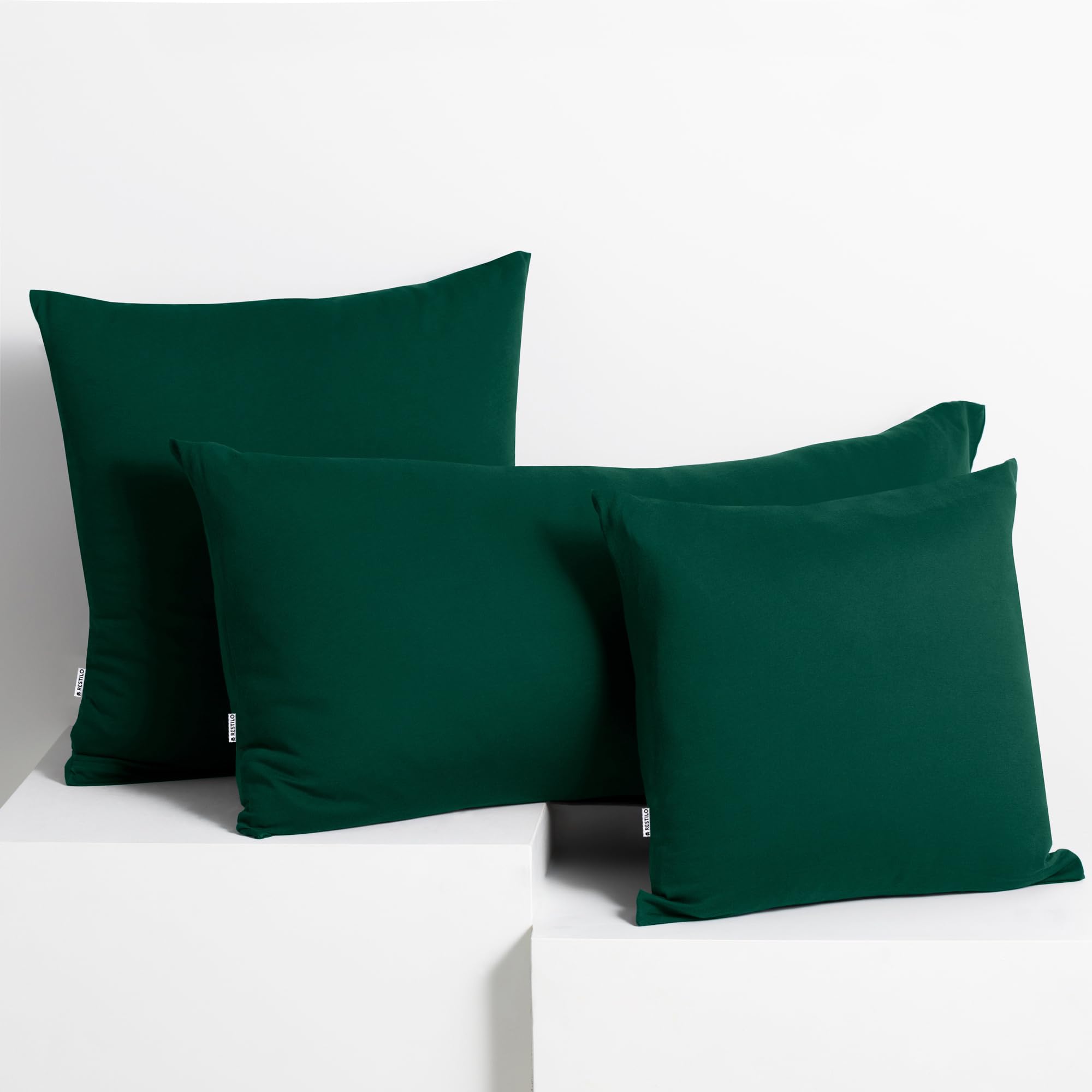 DecoKing bursztynowe poszewki na poduszkę 50 x 60 cm, dżersej, 100% czesana bawełna, zamek błyskawiczny, zielone butelki, 2 sztuki