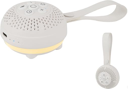 White Noise Machine with 16 Soothing Sounds and Voice Recording, Portable Sleep Sound Therapy with 3 Night Lights, Rechargeable Timer for Baby Adults Travel