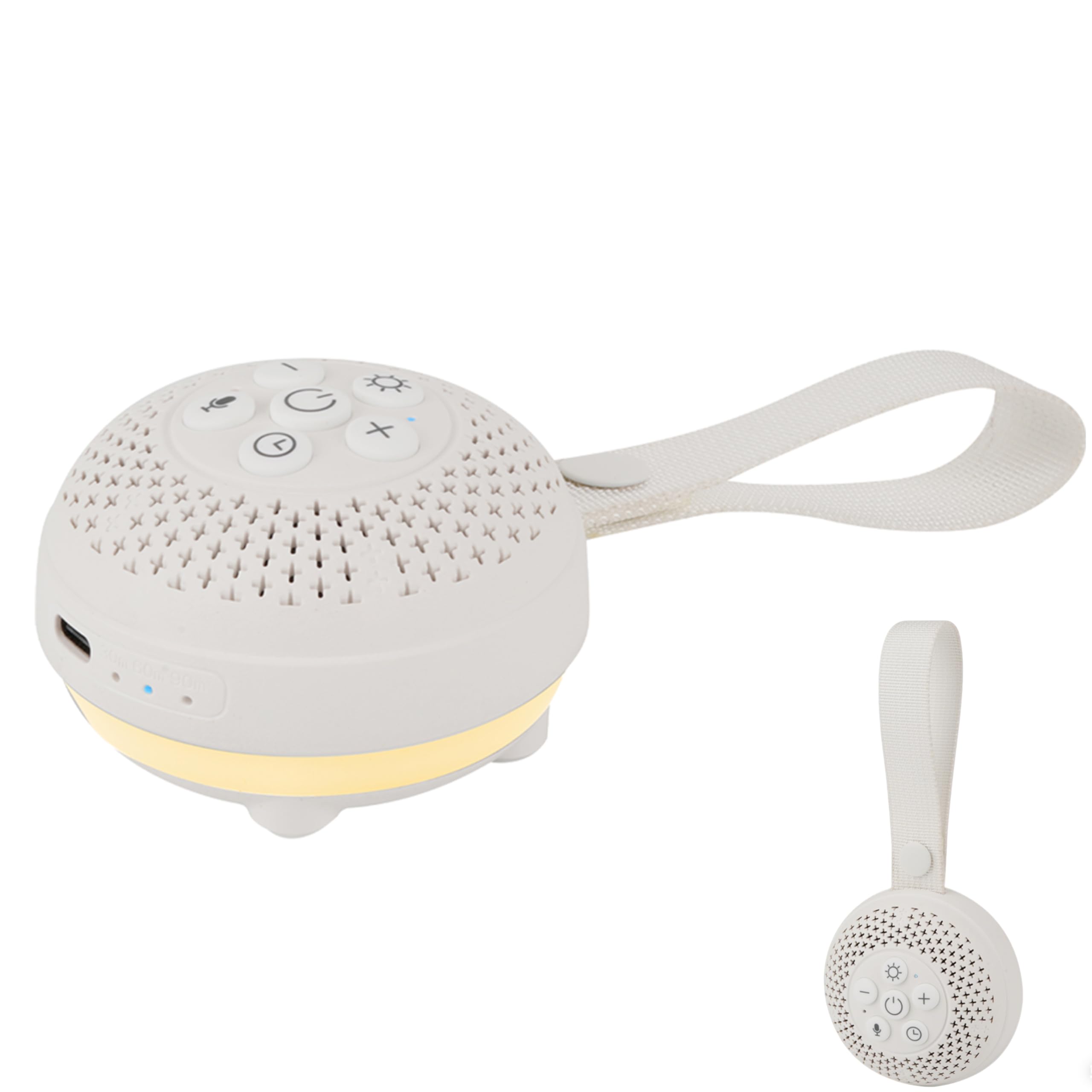 White Noise Machine with 16 Soothing Sounds and Voice Recording， Portable Sleep Sound Therapy with 3 Night Lights， Rechargeable Timer for Baby Adults Travel
