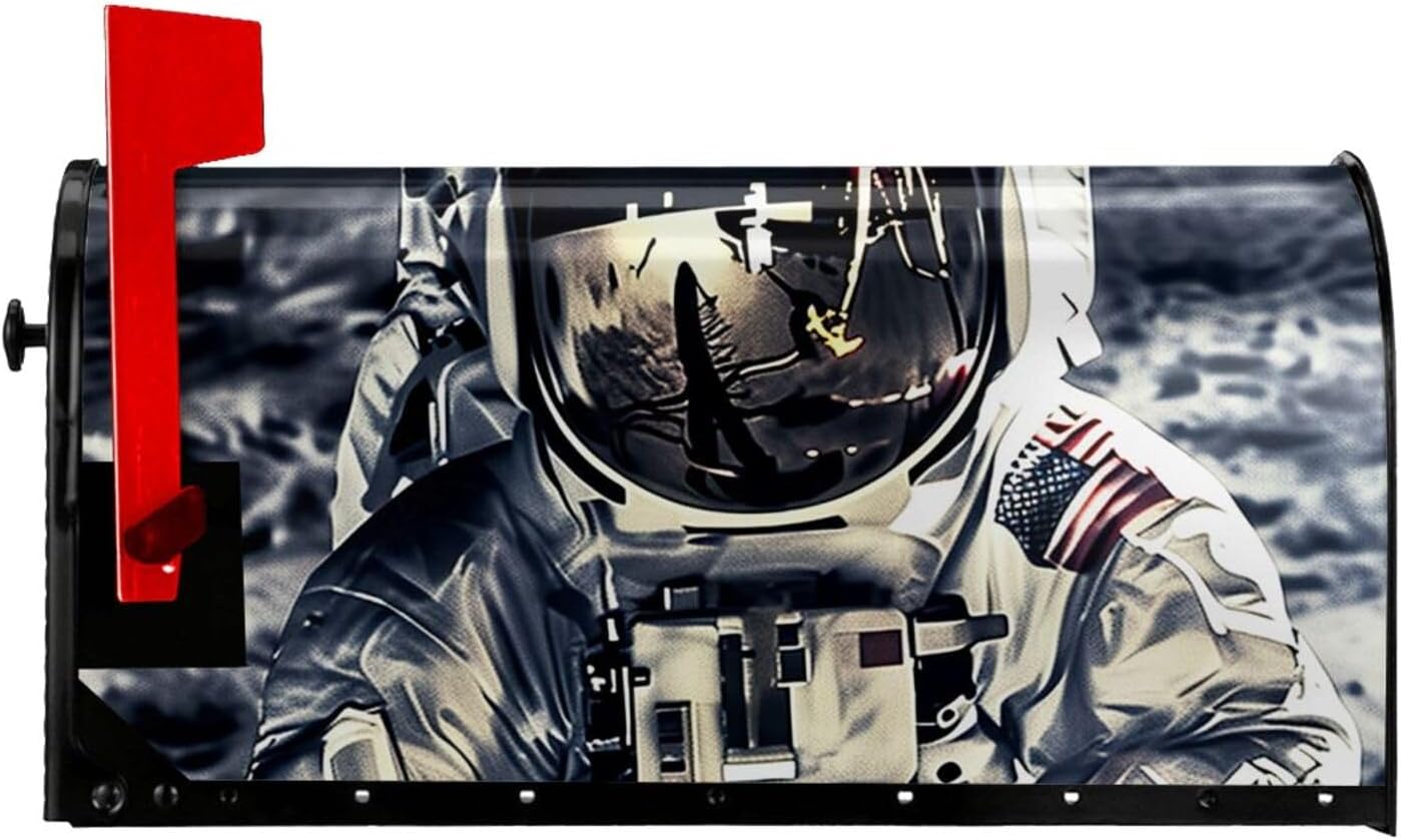 Mailbox Cover Mailbox Wraps Post Letter Box Cover On The Moon Mailbox Post Cover for Garden Yard Decor 25.5x21 in, White, B54N5H4JHGHI