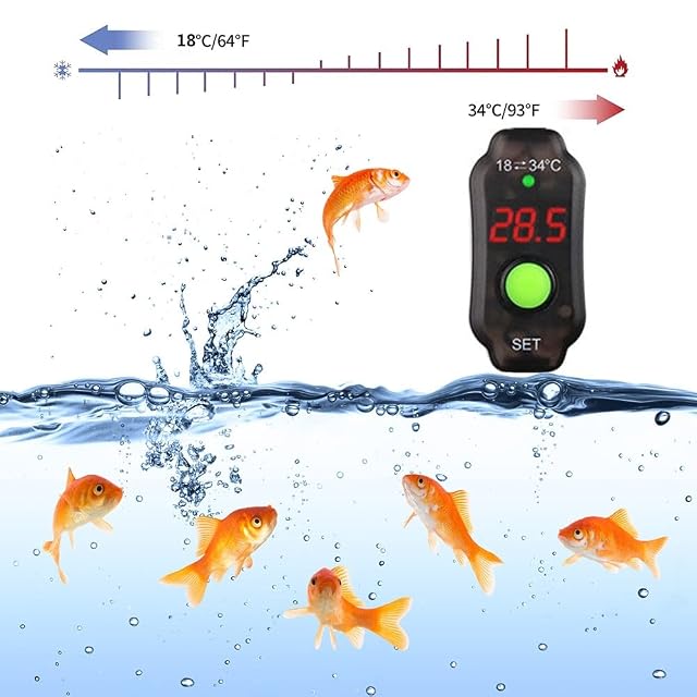 Foto 3 de 8 de Calentador de acuario de 10 W, Mini USB Calefacción de acuario con pantalla de calentamiento sumergible…