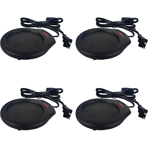 Home&Office Desktop Electric Mug Warmer-Coffee/Tea/Cocoa/Soup-Scented Candles Gift for Winter 4pcs(Black)