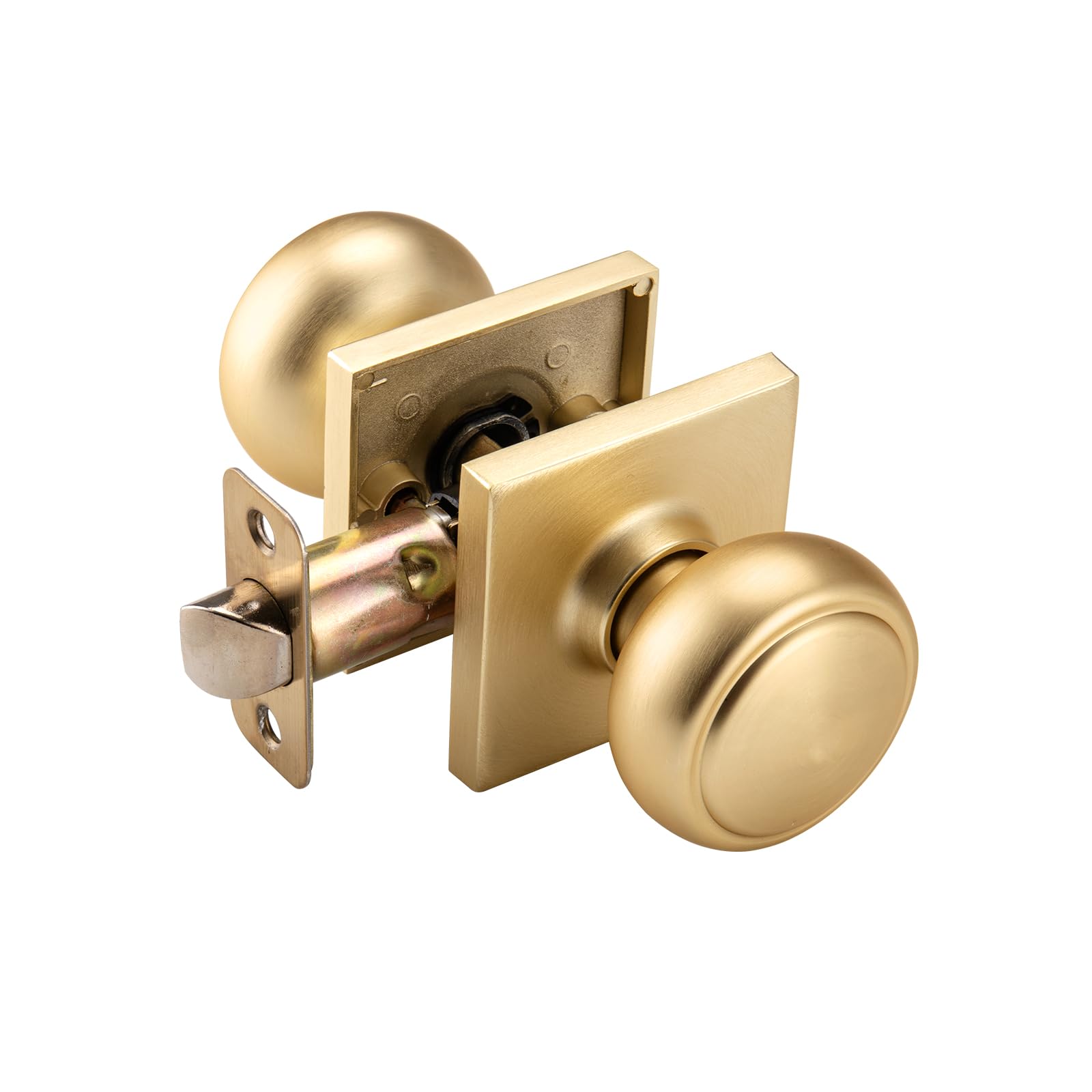Gold Coastal Door Knobs with Lock - Privacy & Security -11