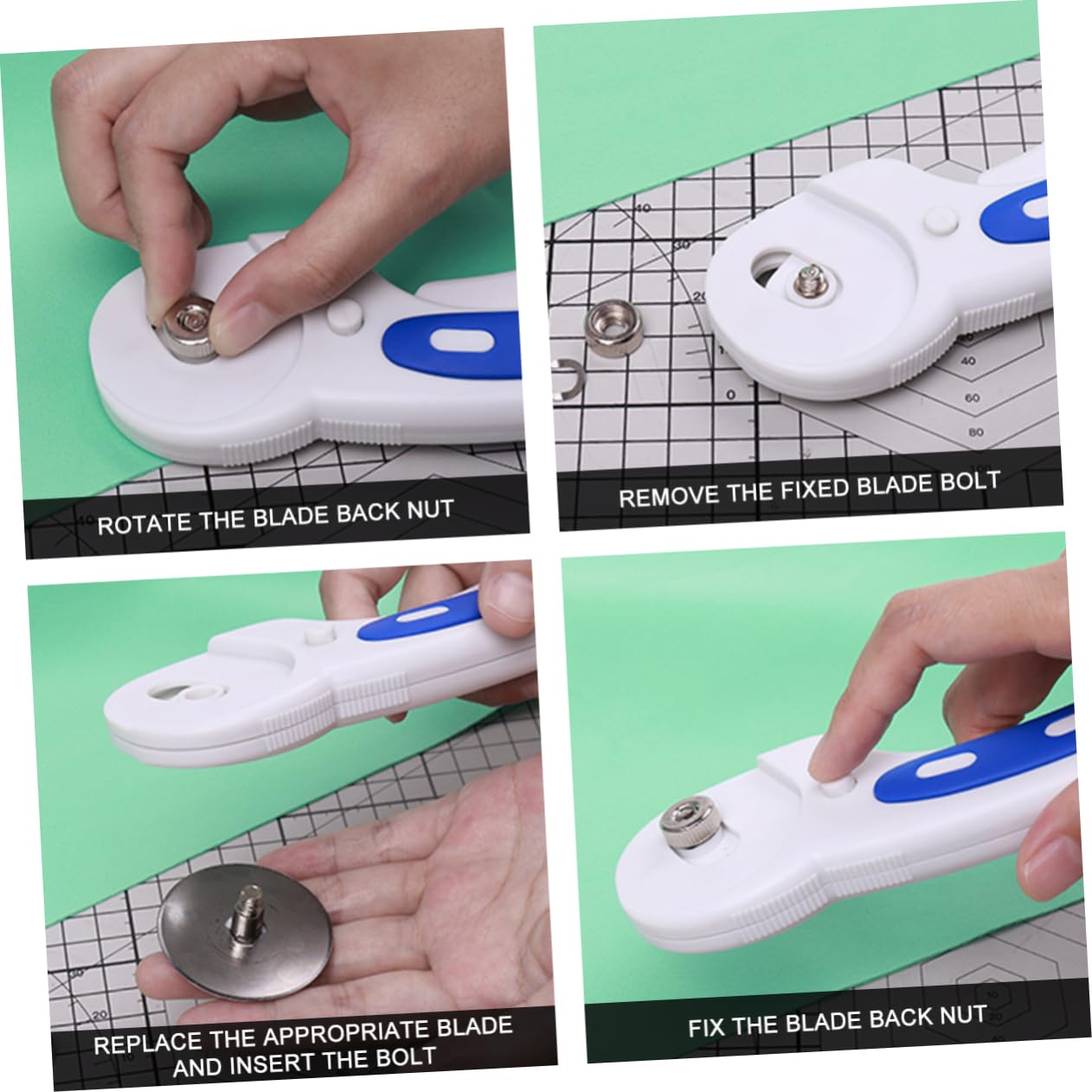 Ciieeo 14piezas Cuchillas De Corte Rotativas Con Estuche De Almacenamiento Cuchillas Para Manualidades Tela Cuero y Papel Acero Rectas Con Rayas Onduladas