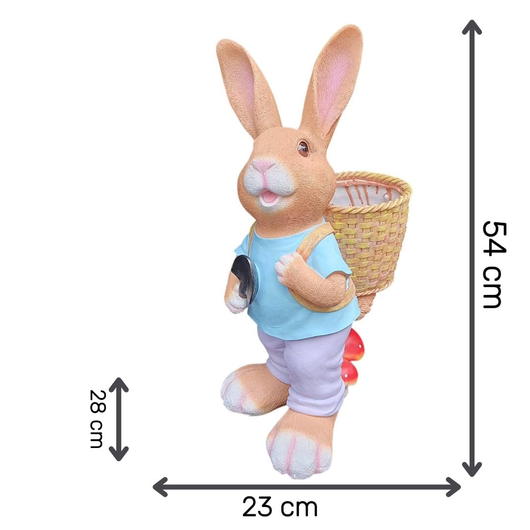 Figurka ogrodowa z koszem do sadzenia roślin, 53 cm, figurka do ogrodu, dekoracja odporna na warunki atmosferyczne