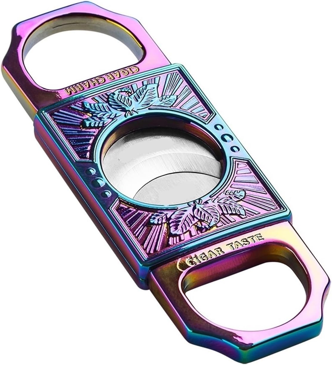 Cigar Cutter Mini Portable Pocket Double Edge Slicer Stainless Steel Metal Smoking Accessories Tool(B)