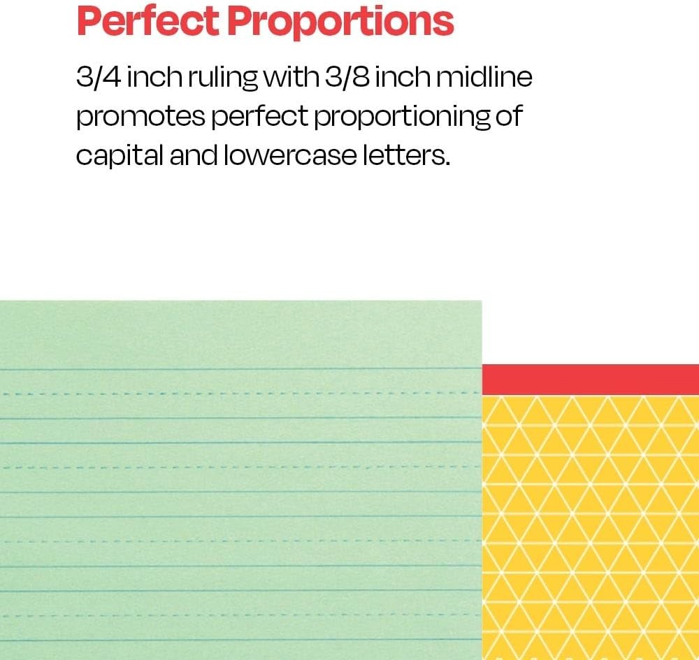 School Smart Green Newsprint Practice Paper, 3/4 Inch Rule, 12 x 9 Inches, 500 Sheets