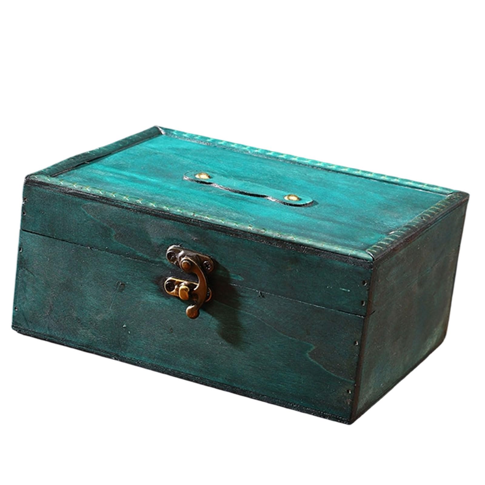Piceioep Lockable Antique Wooden Jewelry Storage Box for Home Decor Keepsakes Vintage Wooden Keepsakes Chest with Mechanism Antique Jewelry Storage Box