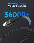 SooPii 240W USB C to USB C Cable[4ft 2-Pack],Fast Charging USB C Cable with LED Display for Galaxy S23+/S23 Ultra/S22 Ultra,MacBook Pro,lPhone16/15/15Pro/15ProMax,etc.,Transparent Shell,(Black)