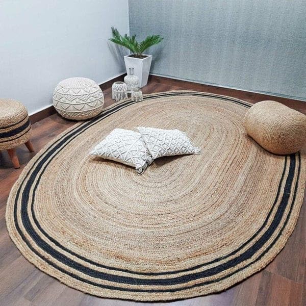 Natural Organic Jute Handmade Braided Rugs| Jute Large Area Rug 6x9 Ft (6x9 ft)