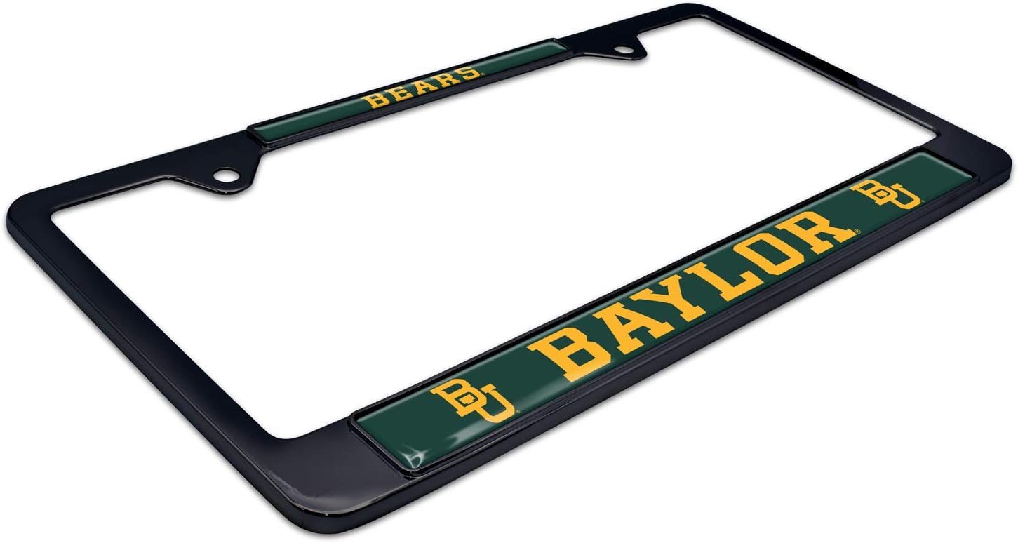 Black Metal License Plate Frame - Second Generation - Mascot Version (Baylor)