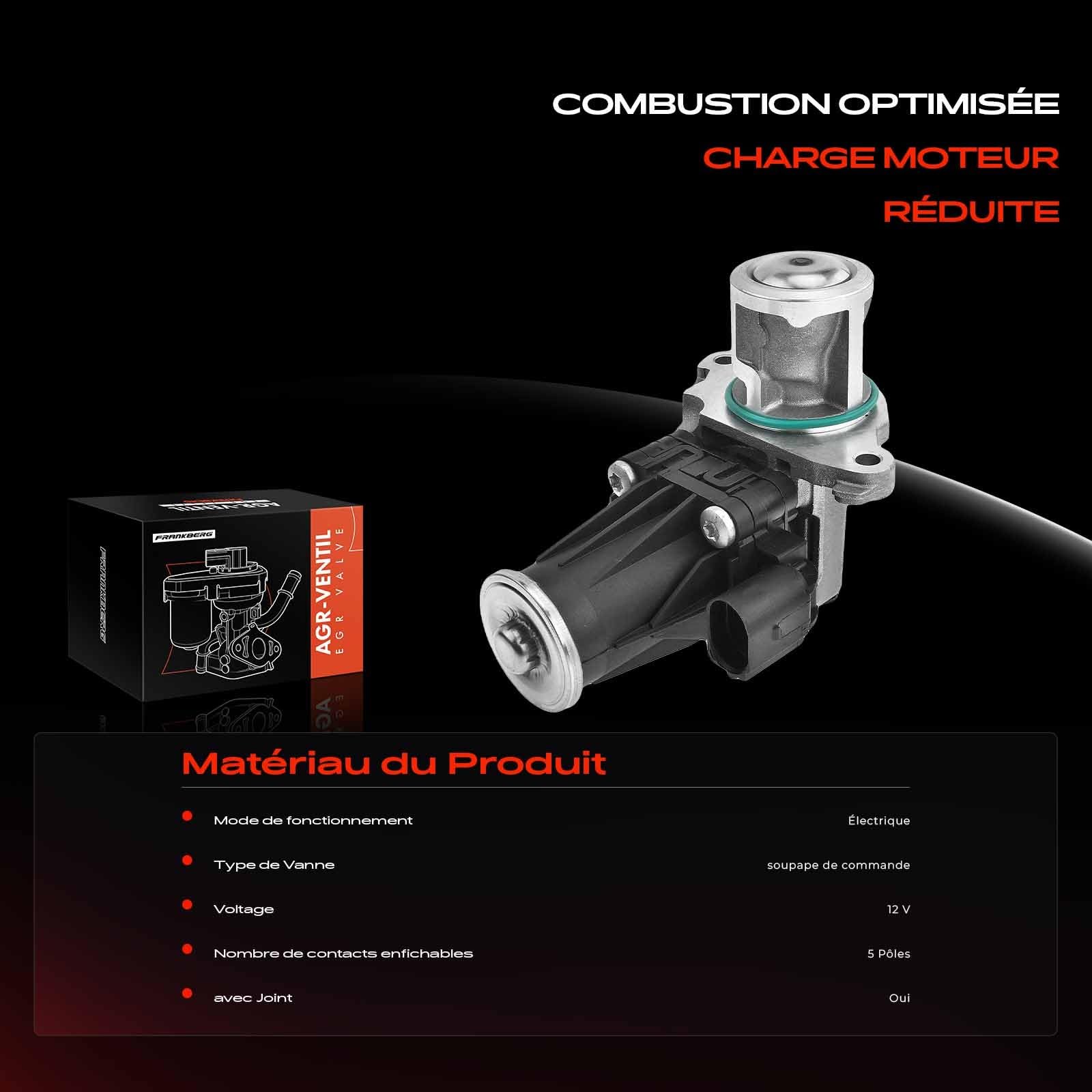 Frankberg Vanne EGR 55216292 | Compatible avec: Corsa D S07, Idée 350, Astra J P10, Astra J Caravane P10, Punto Evo 199, Grande Punto 199