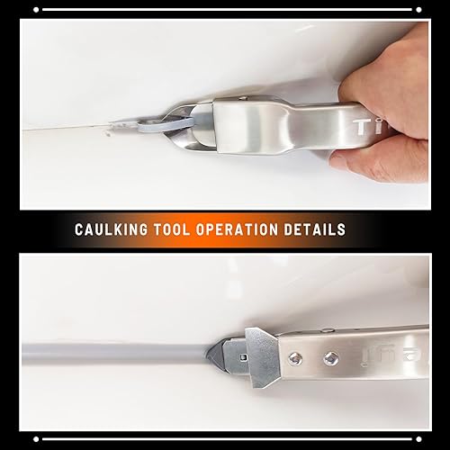 Miniatura 5 de Kit de herramientas de calafateo de acero inoxidable, herramienta de eliminación de lechada, herramienta removedora de calafateo de azulejos 4 en 1,