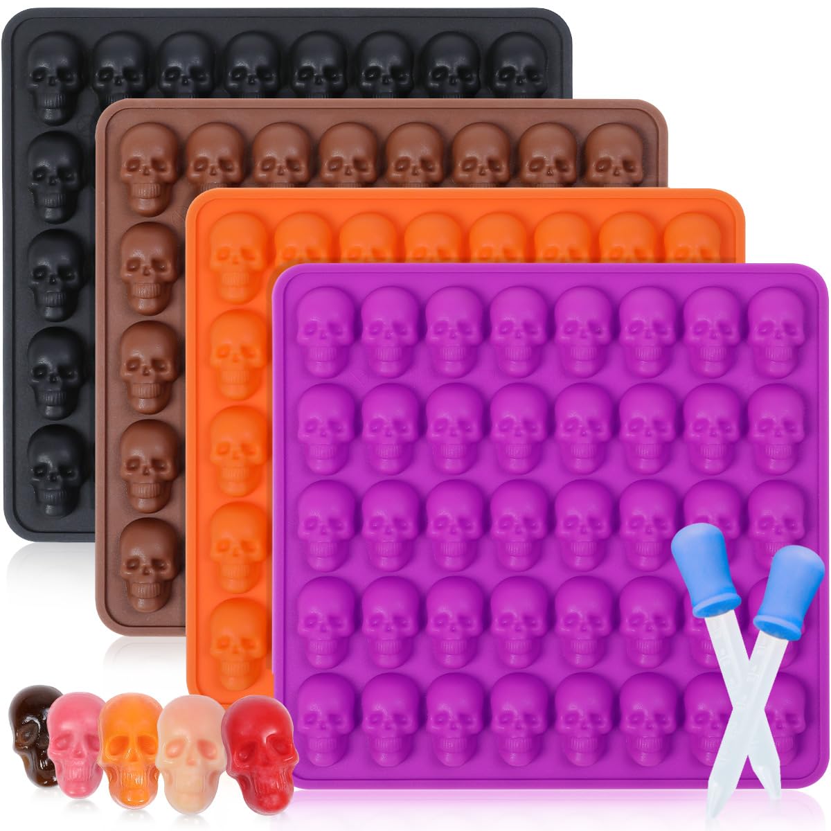 Silicone Candy Molds - Gummy Bears, Dinosaurs & Fruit -20