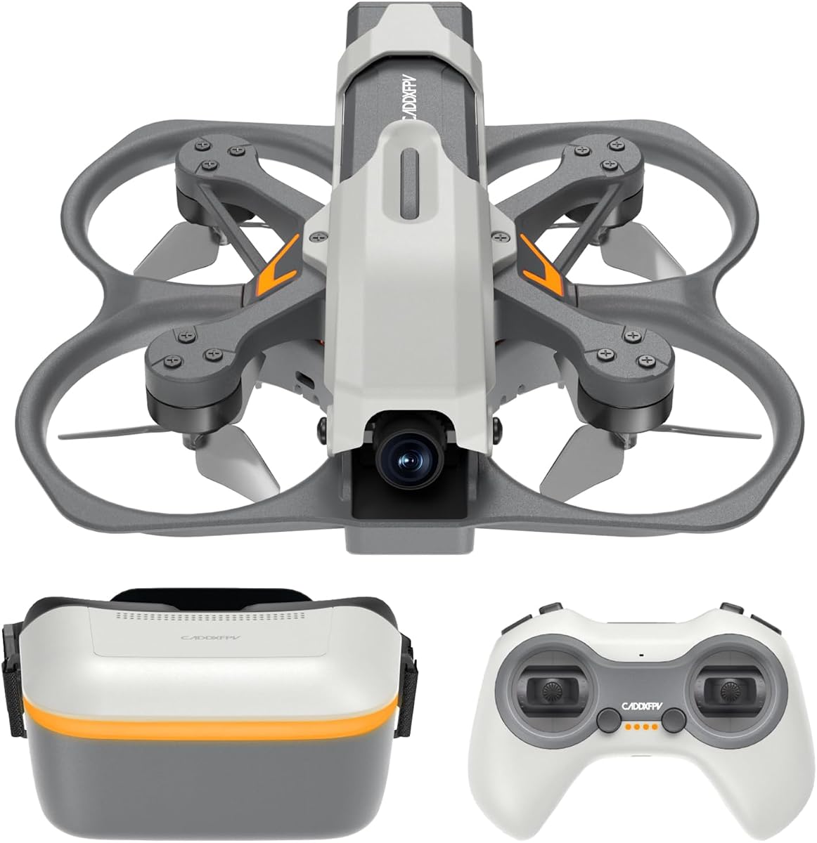 CADDXFPV Protos FPV Drone RTF Kit – Walksnail Ascent VTX con gafas FPV | Vídeo HD 1080P/60FPS, 3 modos de vuelo, Smart Hover, gafas FPV de 4,5", concentrador de carga de 3 baterías, kit FPV para principiantes