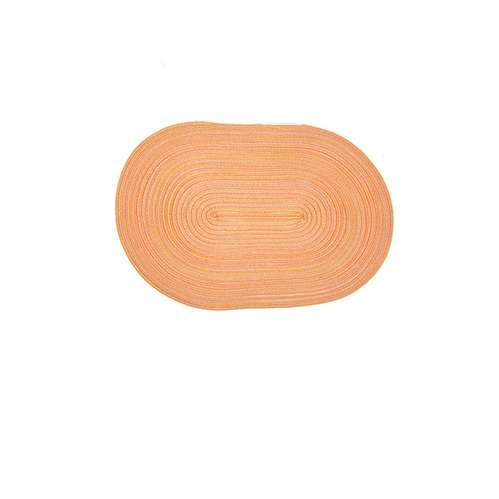 4er Set Abwaschbar Tischsets Platzsets rutschfeste 45x30cm Oval Platzdeckchen Hitzebeständig Schmutzabweisend für Esszimmer, Küche & Garten (Orange)