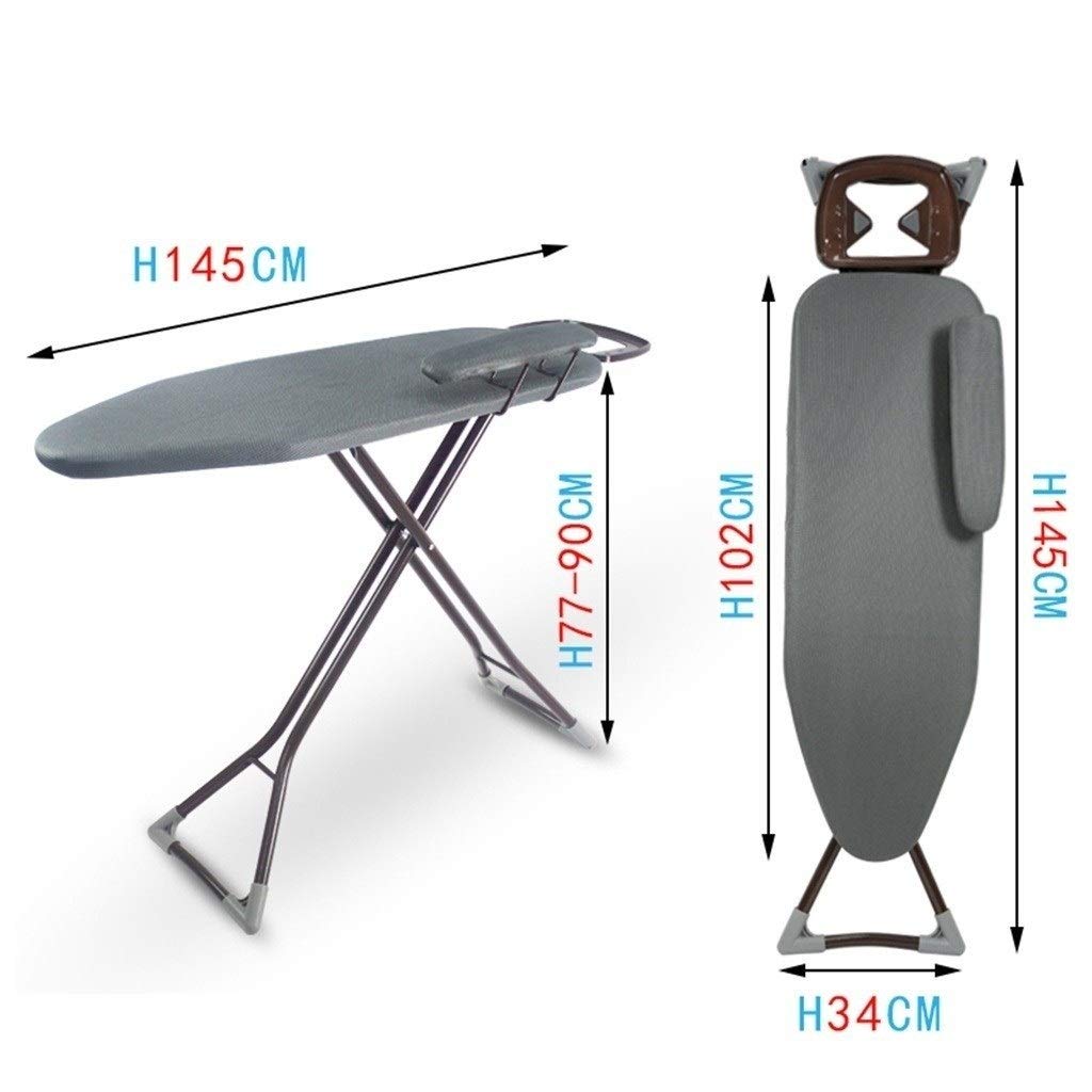 Tabla de Planchar de Hotel, Tabla de Planchar de Seguridad Gruesa Tabla de Planchar Ajustable de 5 velocidades, Acero, con Soporte de Manga retráctil Tablas de Planchar de 145 * 34 * 90 cm (