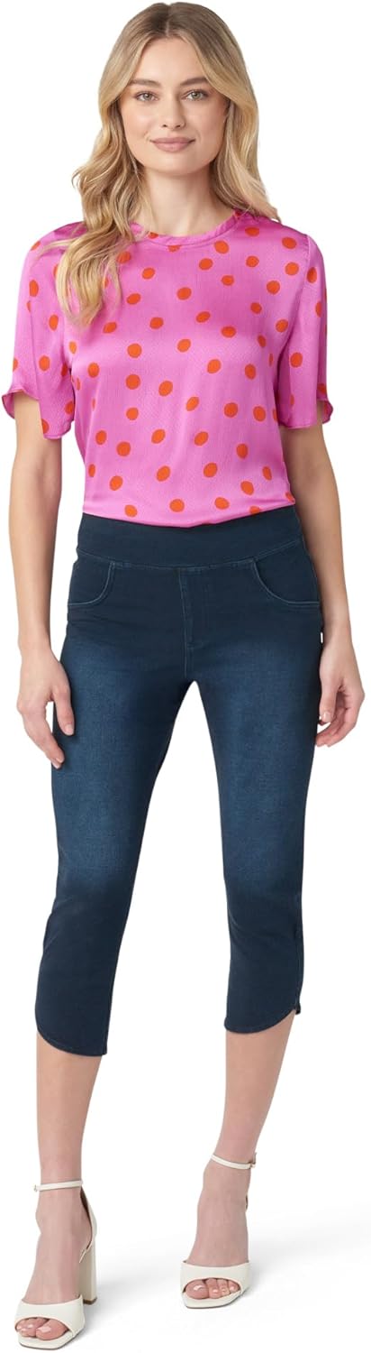 HUE Womens Super Soft Stretch High Rise Denim Capri Leggings with Tulip Hem, No Side Seams - Image 6