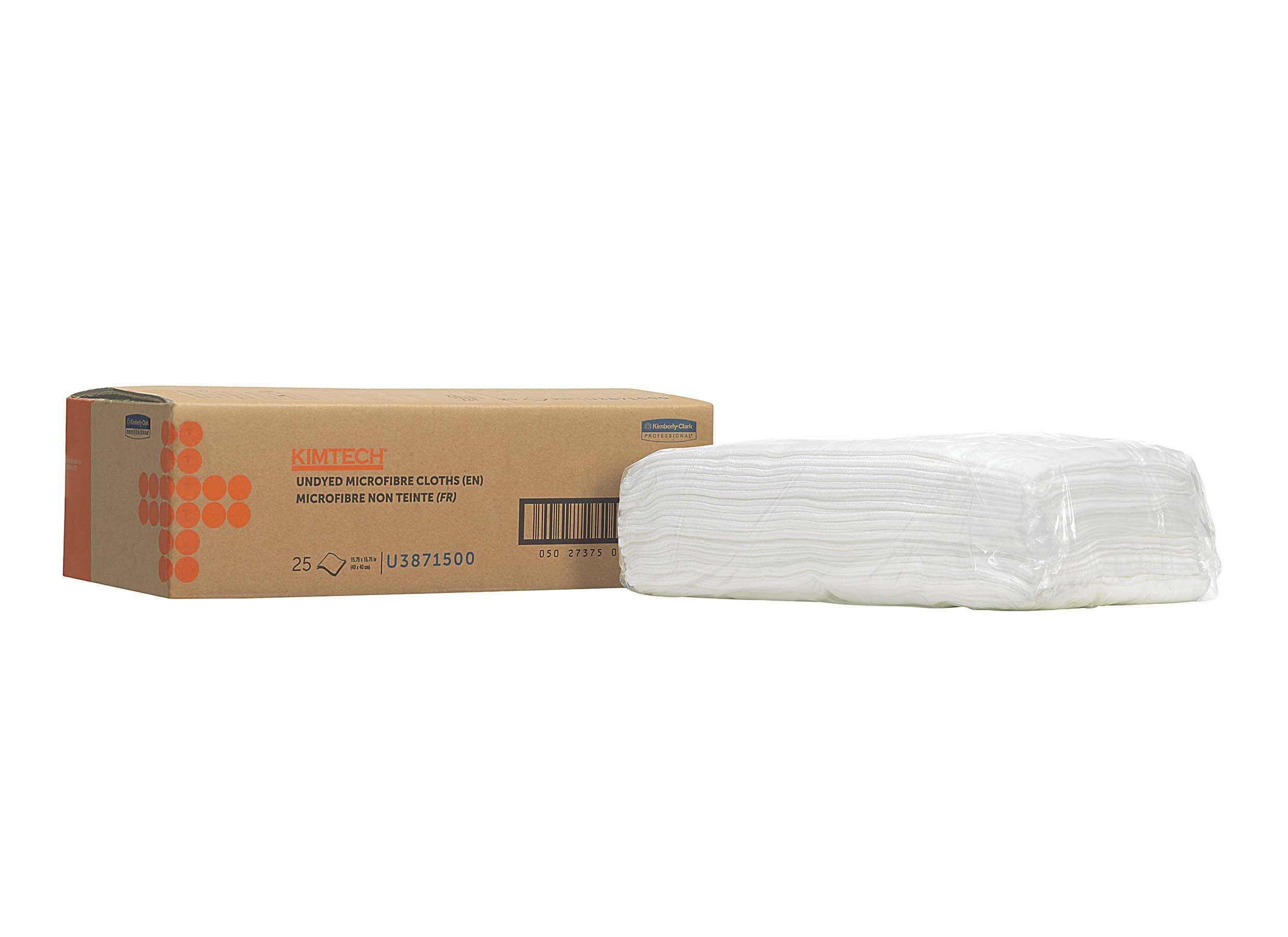 Kimtech Auto Paños de microfibra de preparación de superficies (código de producto 38715) 1 x 25 paños blancos (la caja contiene 1 paquete)