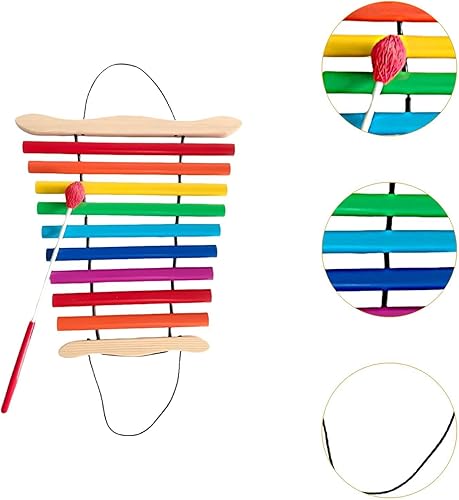 Colorful Musical Toy 9 Tone Handy Chime Wooden Motor Skills Music Teaching 9 Note Xylophone Educational Toys for Preschool