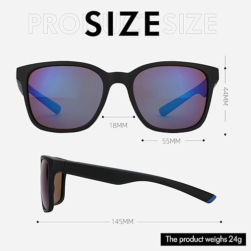 Miniatura 2 de ZENOTTIC Gafas de sol polarizadas para hombre, protección UV400, gafas de sol cuadradas
