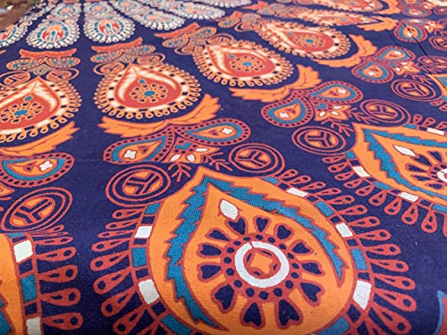 Resulzon Indian Mandala Hawaii Sunproof Round Beach Throw Tapestry Hippy Boho Gypsy Tablecloth Beach Shawl 60 Inches - Orange #TOP1