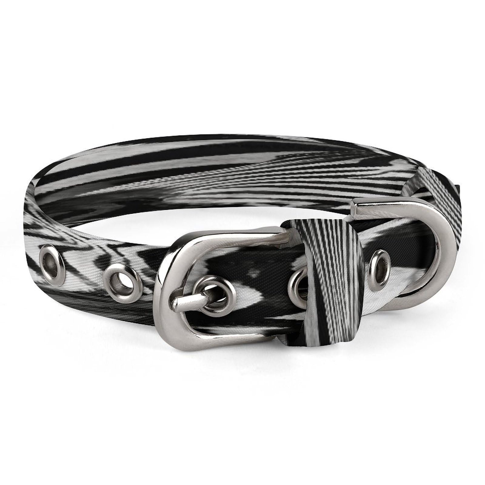 Collar de perro transpirable con estampado de cebra y hebilla segura