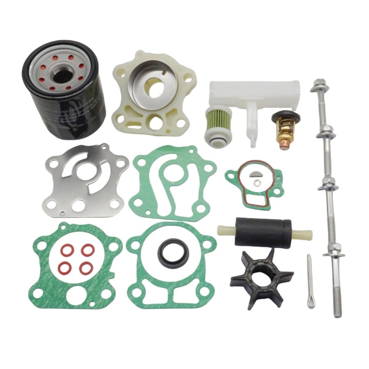 Passend für Yamaha FT50G FT50J FT60D FT60G it 2005–2012 2003 + Außenbord-Wasserpumpen-Thermostat, Öl-Kraftstofffilter Außenbordmotor-Zubehör