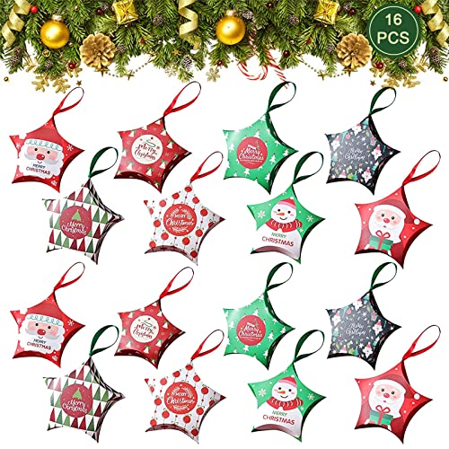 Weinachten Süßigkeiten Schachtel 16 Stück Weihnachten Treat Tasche Weihnachten Geschenkbox Für Süßigkeiten Geschenktüten Weihnachten Weihnachts Geschenke Bags Für Weihnachten Geschenk Weihnachtsdeko Cover