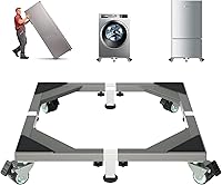 Vista 1 de I'Ezonk Soporte de refrigerador móvil de acero inoxidable resistente, soporte para refrigerador y soporte de lavadora con ruedas, plataforma