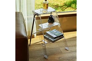 Folding and Transparent Acrylic Step Stool for Adults