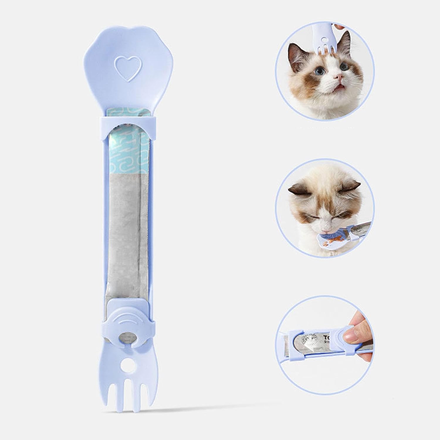 Cat Strip Feeding Spoon, Cat Treat Spoon, 4 x Cute Cat Feeder with Comb, Wet Food Dispenser for Cats, Cat Strip Squeeze Spoon, Tasty Cat Feeding Spoon for Licking Lec 7 613dM2+myCL. AC SL1500