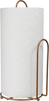 Blue Donuts Countertop Paper Towel Holder - Farmhouse Design, Easy One-Handed Tear, Gold Finish