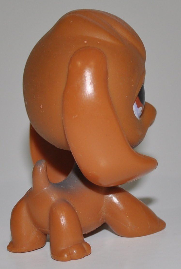 Beagle #16 (Brown, Brown Eyes (magnet in nose) - Littlest Pet Shop (Retired) Collector Toy - LPS Collectible Replacement Single Figure - Loose (OOP Out of Package & Print)