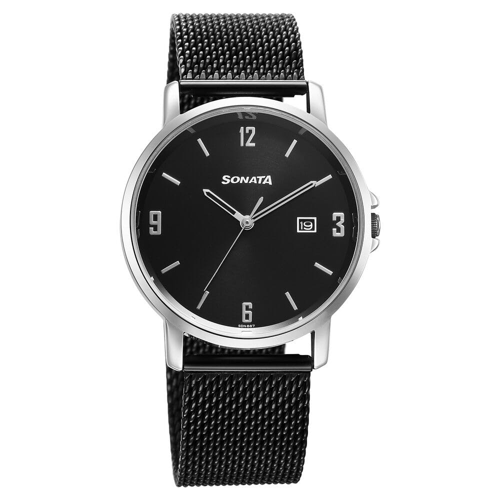 Fastrack Sonata Quartz Stainless Steel Analog Black Dial Watch for Men-77083Km01 (B0C5N2B6NB) Amazon Price History, Amazon Price Tracker
