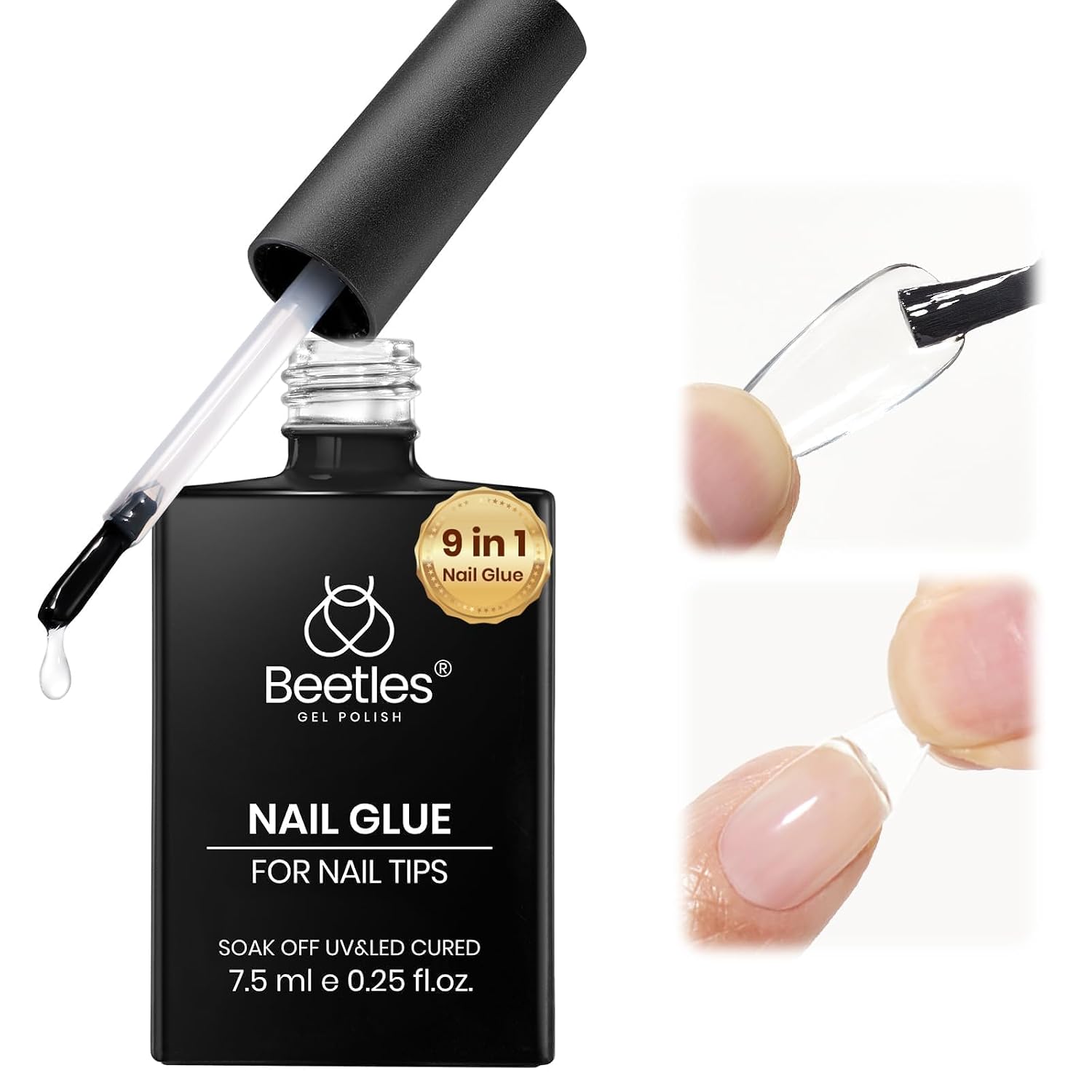 Beetles 9 in 1 Nail Glue Gel for Nail Tips and Clear Acrylic Nails
