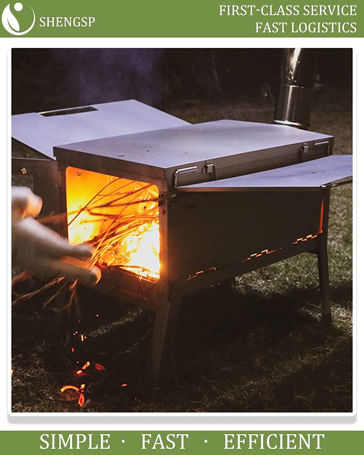 Wood Burning Stoves Camping Stove Folding Campfire Grill Stainless Steel Folding Backpacking Stove,Lightweight Folding Wood Burning Backpacking Stove For Tent,for Outadoor Backpacking Hiking Travelin