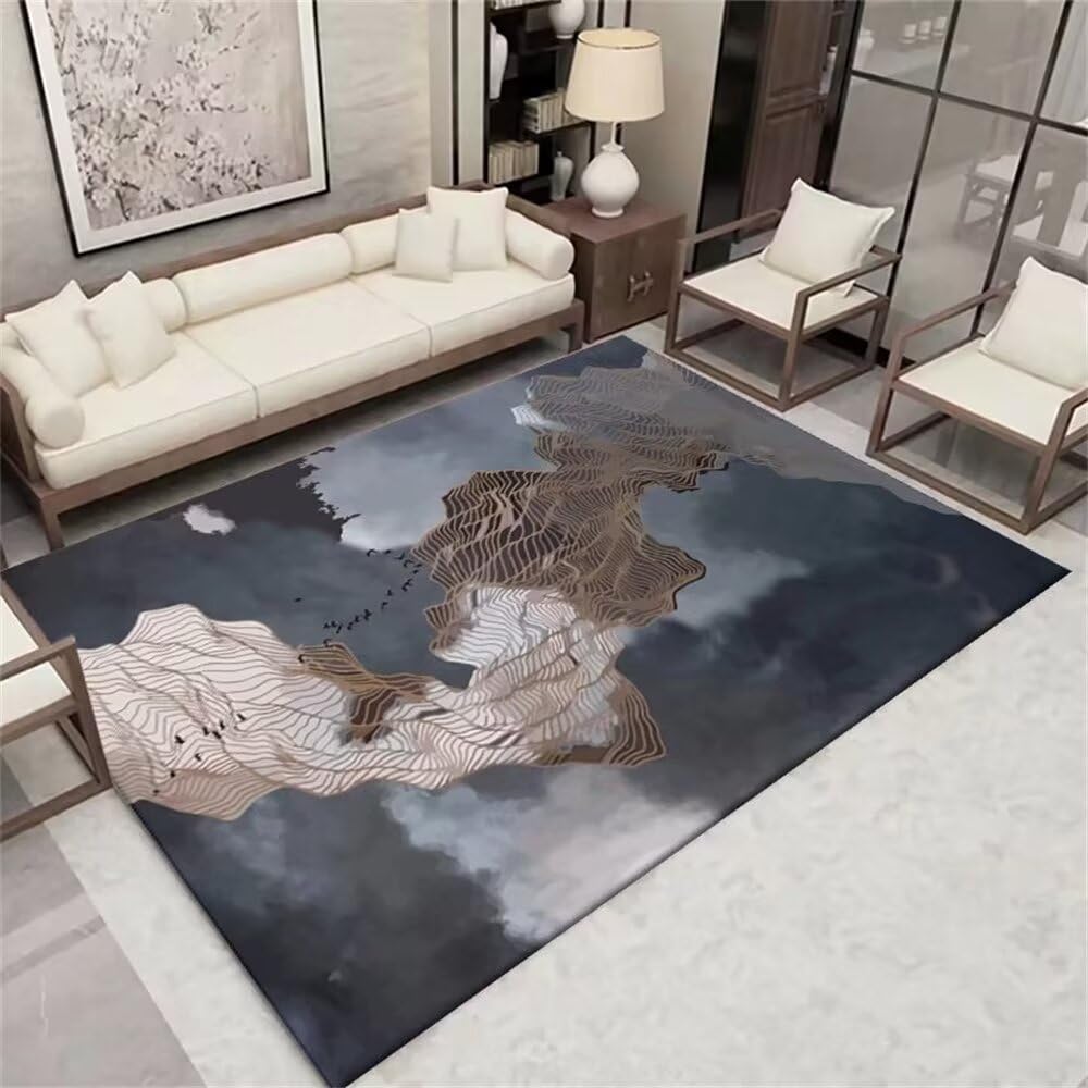 Tapis de salon bleu et accessoires de balcon pour deco cour