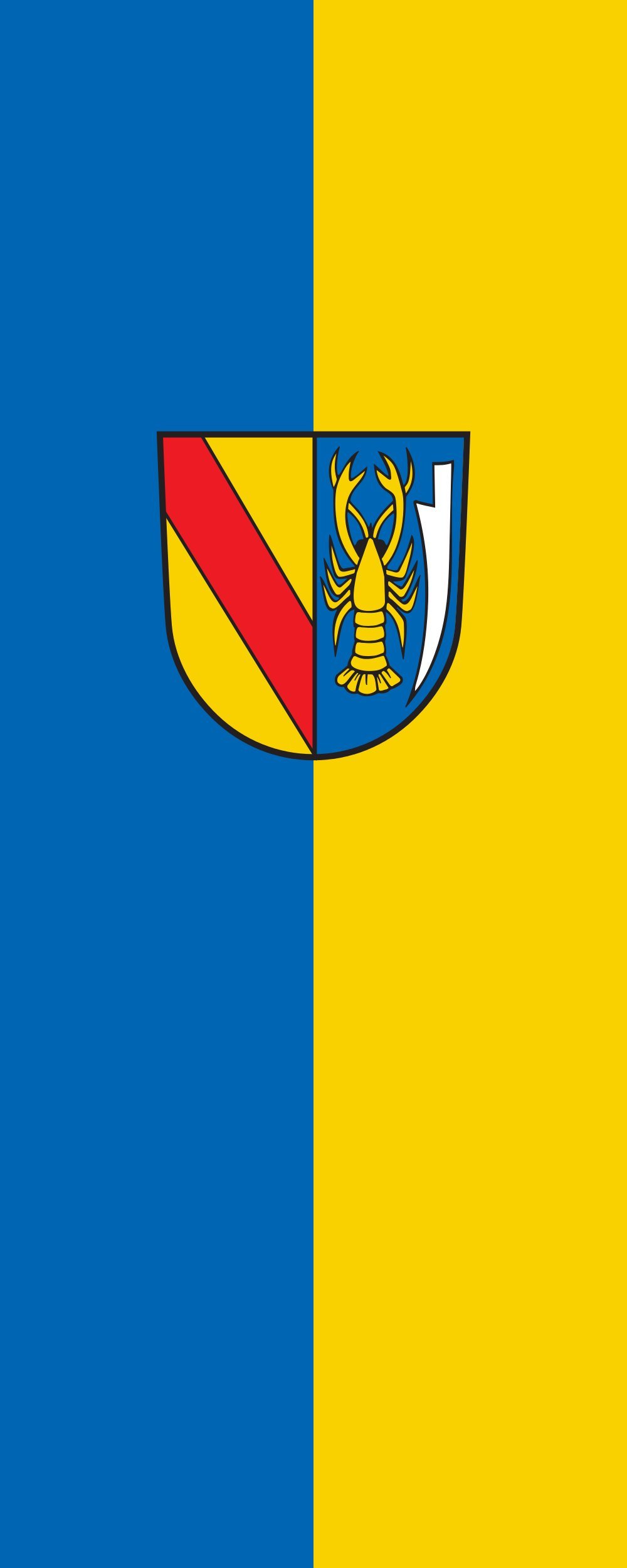Drapeau Vörstetten vertical de 3.5m² mesurant 300x120cm pour mât