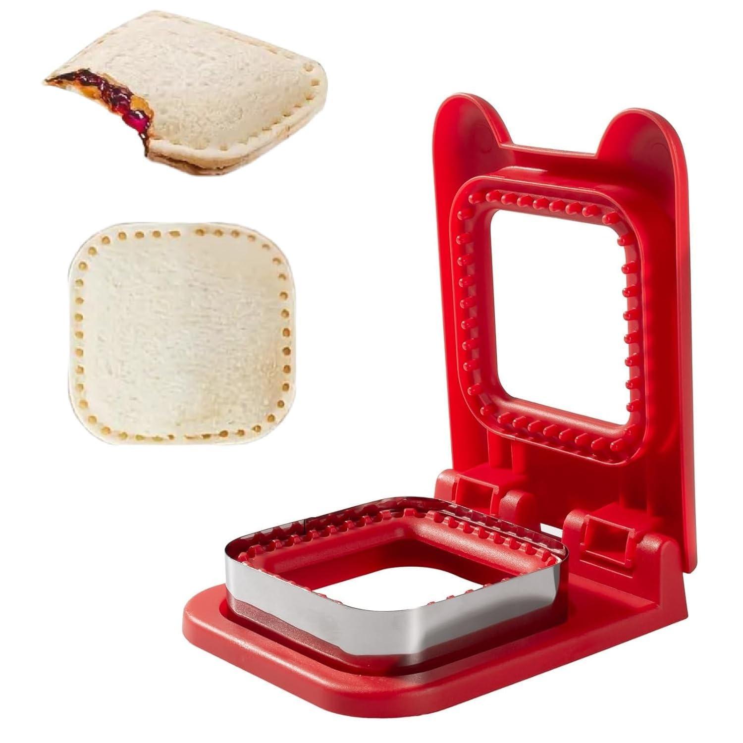 Brijvila Sandwich Cutter N Sealer Serrated Design Stainless Steel Sandwich Maker Pocket Sandwiches Cutter Uncrustables Maker Bread Toast Making Mold for School Kids Lunch Box (Multicolor) (Square) (B0D6BQKVM3) Amazon Price History, Amazon Price Tracker