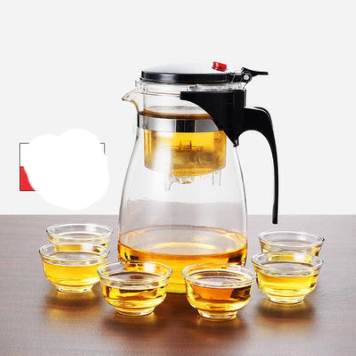 Teekanne aus Glas mit Infuser Liner Filter Glas Teekocher Büro Kochen Teegeschirr Set Teekanne Wasserkocher Heiße hitzebeständige Teekanne aus Glas